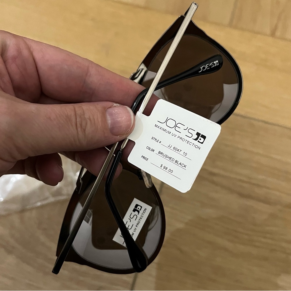 Joe’s Reflective Aviator Sunglasses JJ 6047 10 Brushed Black - Picture 6 of 6